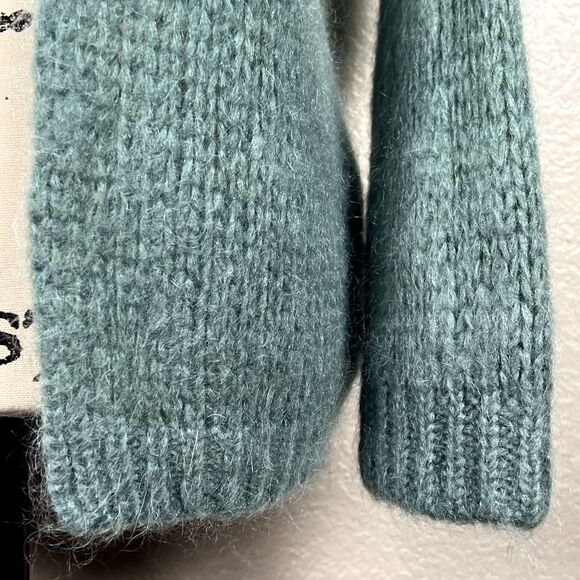 Maëlys Paris Sz L Mohair Blend Open Cardigan Blue "Wasabi" Made in Italy Art 603 - Picture 4 of 8